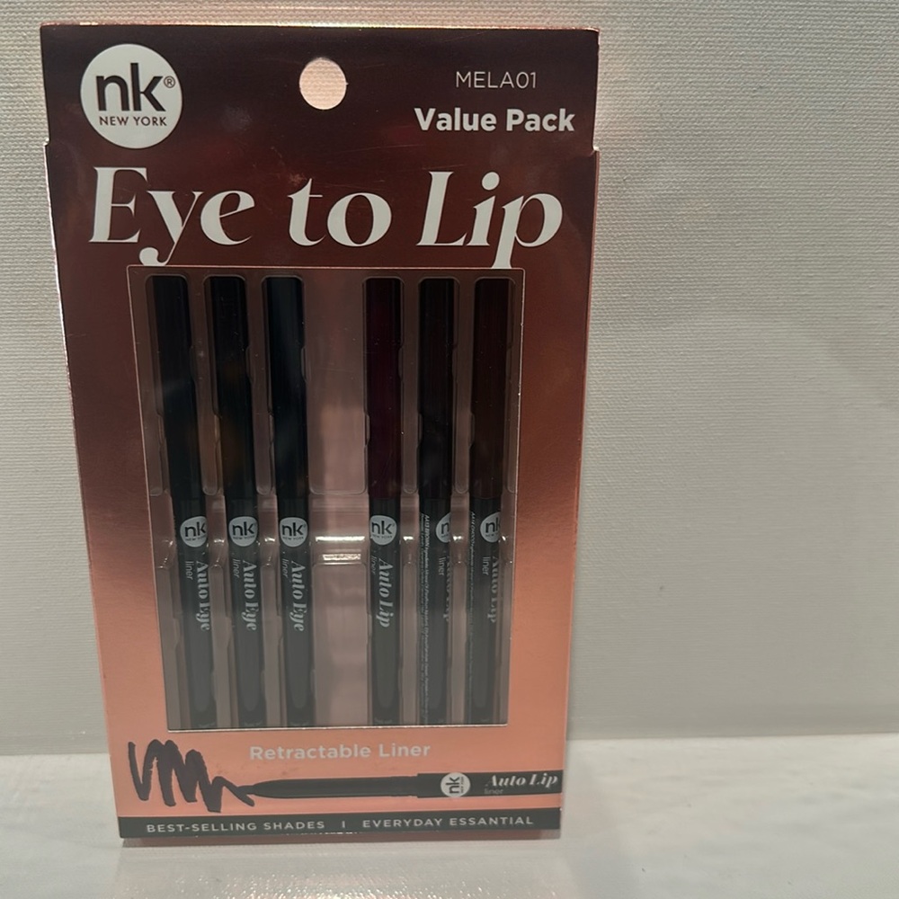 NK Makeup Eye to Eye Auto Eyeliners in Black,Brown,Brown, Choco(6) pack.